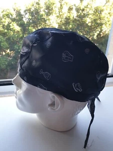 Skull Doo Rags Biker Helmets Motorcycle cycling headwraps hearwear Durags gothic - Picture 1 of 6