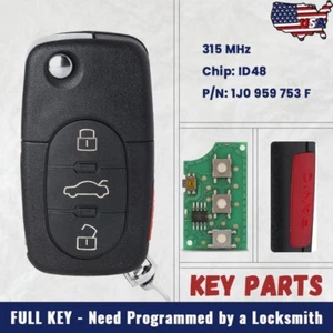 HLO 1J0 959 753 F Remote Key Fob For VW Volkswagen Golf Jetta Beetle 1998-2002 - Picture 1 of 7