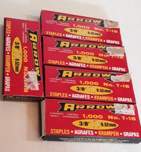 Arrow Fastener Company 3/8" T18 Original Runde Krone Heftklammern 5000 Stück - Bild 1 von 3