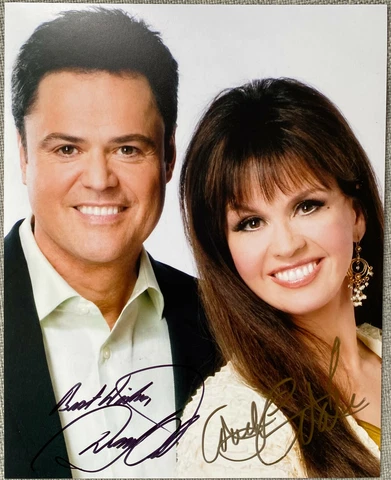 Donny Osmond Signed & Marie Osmond Signed IP 8x10 Color Photo - AUTHENTIC Cover