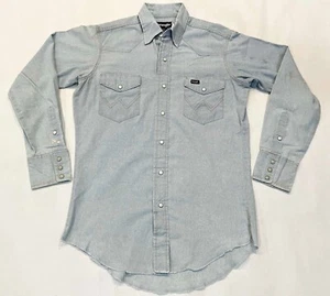 Vintage Wrangler Western Cowboy Pearl Snap Button Shirt Mens 15x33 USA - Picture 1 of 10