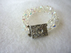 Pulsera De Colección Aurora Boreal Cristal Facetado Doble Hilo Estrás Cierre - Imagen 1 de 5