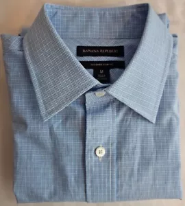 Banana Republic Soft Wash Tailored Slim Fit Men' Size M Blue Dress/Casual Shirt - Picture 1 of 6