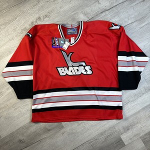 Vintage Rare 90s Bauer IHL Kansas City Blades Hockey Red Jersey SZ XL Canada
