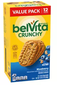 belVita Blueberry Breakfast Biscuits, Value Pack, 12 Packs (4 Biscuits Per Pack) - Picture 1 of 5