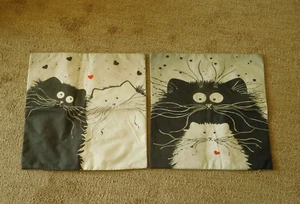 2 entzückende Katzen WERFEN Kissenbezüge 17,5"" x 17,5"" ~ KOSTENLOSER VERSAND ~ - Bild 1 von 5