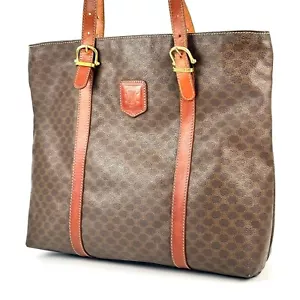 CELINE Macadam Tote Shoulder Bag Brown From Japan - Picture 1 of 19