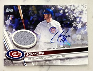 Ian Happ 2017 Topps Holiday JSY AUTO RC #2/3 Rare Cubs Rookie Autograph