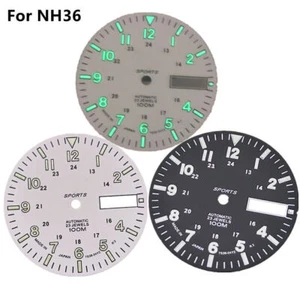 28.5mm C3 Green Luminous Watch Dial Face for NH36A Automatic Mechanical Movement - Imagen 1 de 13