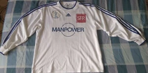 Camiseta Maillot Shirt Coupe France SFR Blanca annee 90 Match worn Size XL - Imagen 1 de 7