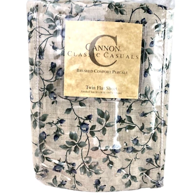 Cannon Classic Casuals Doble Sábana Plana Fin de Semana 180 Hilos Nuevo en Paquete Cepillado Foto 1 de 4