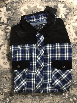 Buffalo David Bitton Button Up Dress Shirt Color: Blue/Black Size: M - Image 1 of 2