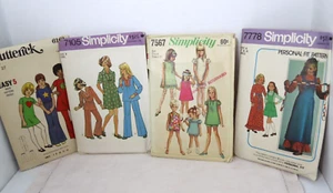 VTG Girls Size 8 Patterns Simplicity Butterick Lot of 4 1968-1970s Cut VGC - Picture 1 of 13