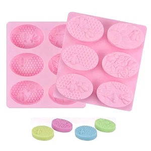 2Pcs Bee Silicone Soap Molds Honeycomb Molds for Chocolate Jelly Candy Making - Picture 1 of 7