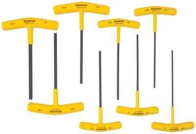 BONDHUS Allen Key T-Handle 6" Hex Driver Set 8pcs Imperial 3/32"-1/4"  15232 - Image 1 of 3