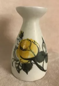 Arabia Finland Handpainted Vase Yellow Flower Rose Hilkka-Liisa ~ Signed HLA/SL - Picture 1 of 9