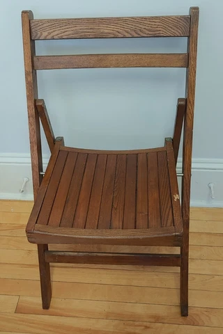 Wooden Slat Seat Folding Chair Oak Cover