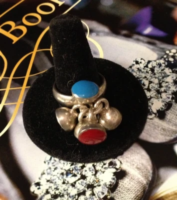 Anel de prata esterlina com pendentes multicoloridos coloridos - Imagem 1 de 4