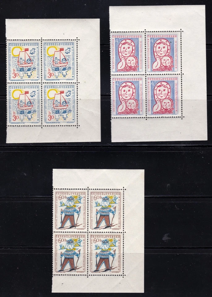 Czechoslovakia     887 - 889       MNH OG  Blocks with selvge      - Image 1 of 1