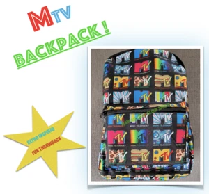 New Retro MTV Logo Backpack NYLON New With Tags Old School 90's Music Television - Picture 1 of 2
