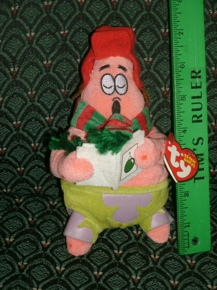 Patrick Ty Plush Beanie Babies Christmas Silent Night Star 2007 Tags Spongebob