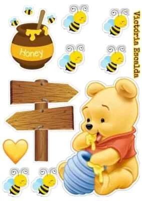 Tortenaufleger Winnie Pooh Winnie Puuh Tortenaufleger Tortendeko Set - Bild 1 von 2