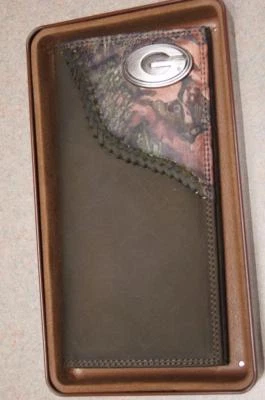 ZEP-PRO Georgia Bulldogs Roper Leather Fence Row Camo Wallet TIN GIFT BOX - Image 1 of 4