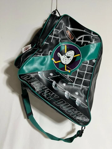 VTG Anaheim Mighty Ducks Leather Skate Bag Hockey NHL Gym Vintage 90s RARE 1994 Cover