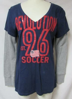 New England Revolution Women's Size M Long Sleeve Layered Look T-Shirt A1 3464 - Image 1 of 4