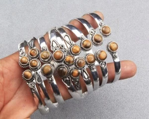 Natural Tiger Eye Bangle,Boho Adjustable Handmade Bangle 10Pcs Bracelet Lot~ - Picture 1 of 3