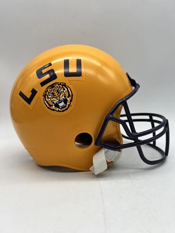 LSU Tigers Franklin Helmet Yellow Display Helmet Made In Usa Cover