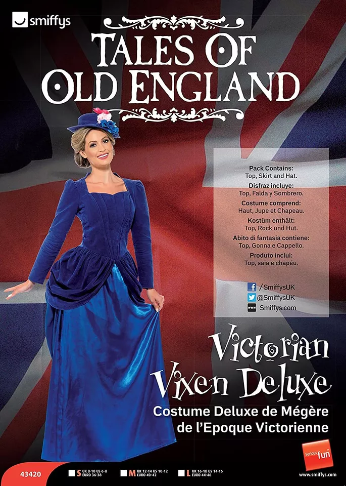 Victorian Vixen Deluxe Costume US 12-14 Tales of Old England Fancy Dress #us