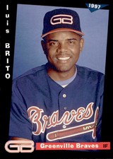 1997 Greenville Braves Grandstand 10 Luis Brito Dominican Republic Baseball Card