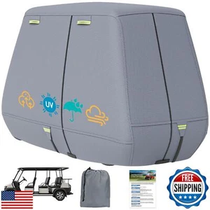 6/4+2 Passenger Golf Cart Cover 800D Marine-Grade Polyester with 2 Zipper Doo - Picture 1 of 5