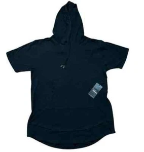 Veno Men's Lightweight Shirt - Short Sleeve Fashion Hoodie Black V150 - Picture 1 of 4