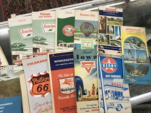Antique Road Map Lot Gas Esso Standard Sinclair Texaco - Picture 1 of 3