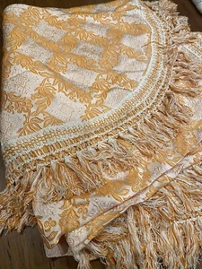 vintage bedspread Tassels Made In Italy Satin Look Deadstock - Picture 1 of 8