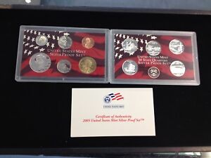 2005-S Complete SILVER Proof Set w Box and COA 1.369 ounces silver