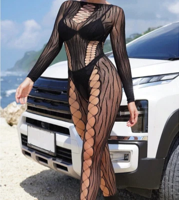 Medias corporales de mujer red manga larga a rayas calzas ropa interior sexy 81801 Foto 1 de 4