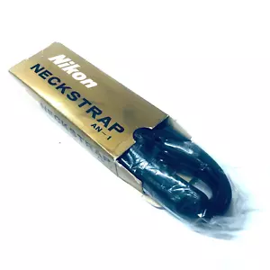 🍙Unused w/Box🍙Vintage Nikon Black Leather Neck Strap AN-1 AN1 from Japan - Picture 1 of 10