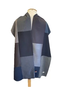 AS8#Laura Biagiotti Patchwork Schal grau blau schwarz Mischgewebe - Bild 1 von 6