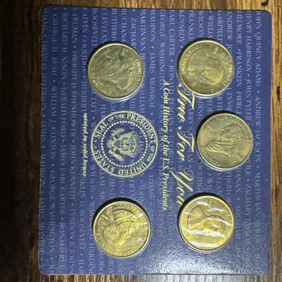 A Coin History of the U.S. Presidents- 5 Uncirculated Coins by Readers Digest - Image 1 of 2