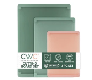 3 COOK WITH COLOR Extra Large Cutting Board Set Jumbo Boards Set Teal - Picture 1 of 1