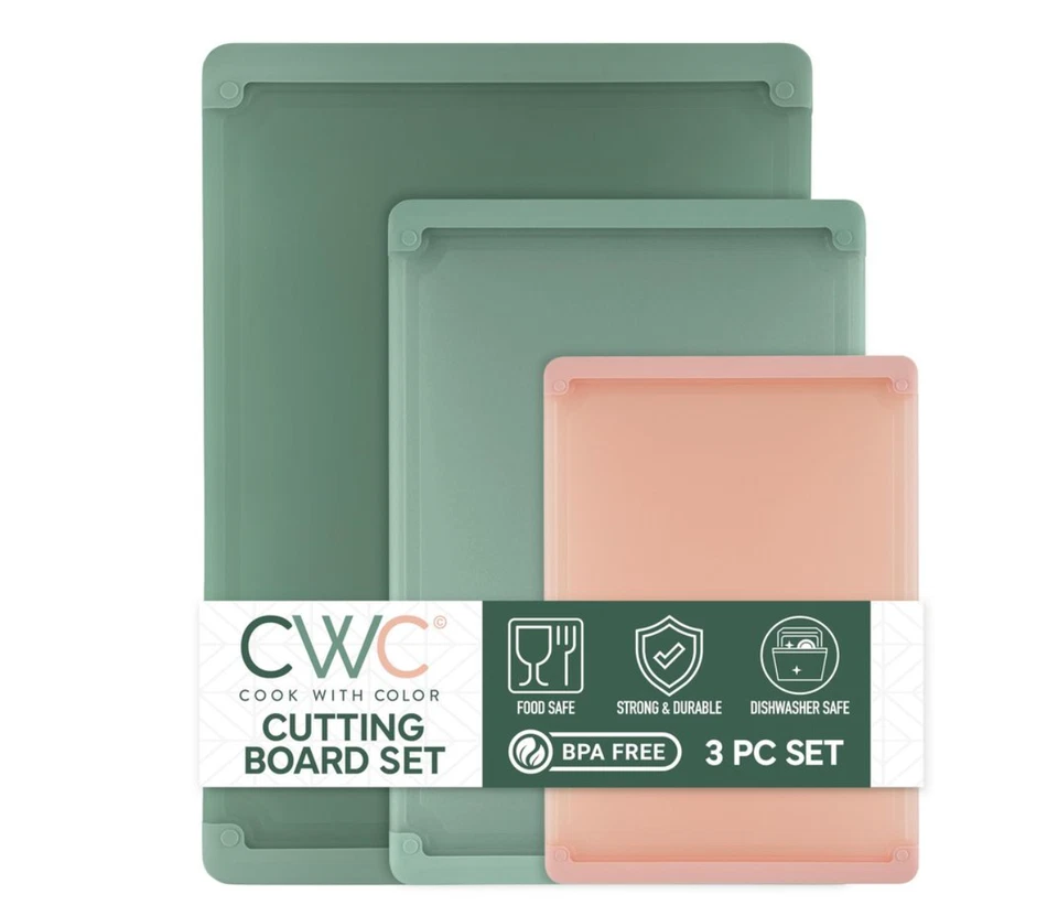 3 COOK WITH COLOR Extra Large Cutting Board Set Jumbo Boards Set Teal - Image 1 of 1