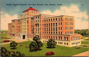 Cartolina BROOKE GENERAL HOSPITAL Fort Sam Houston SAN ANTONIO, Texas - Foto 1 di 2
