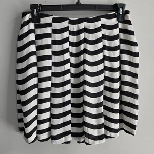 Banana Republic Plissee fließend Streifen Rock schwarz & elfenbein Größe 6 - Bild 1 von 5