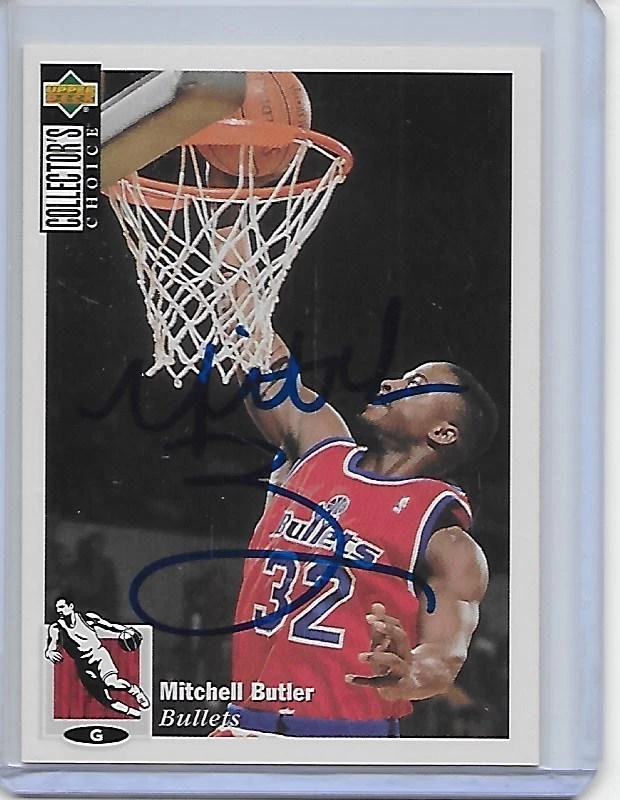 Basketball Card IP auto NBA MITCHELL BUTLER 1994-95 UD CC Washington Bullets - Image 1 of 1