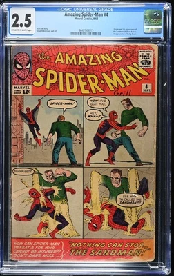 AMAZING SPIDER-MAN #4 CGC 2.5 OW/W PAGES 1963 INTRO SANDMAN 1st BETTY BRANT (PL) - Image 1 of 3