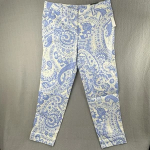 Talbots Paisley-Druck entspannte Damenhose Größe 8 adrette lässige Stretch neu mit Etikett - Bild 1 von 9