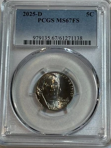 2025 D PCGS MS67FS JEFFERSON NICKEL - Picture 1 of 2